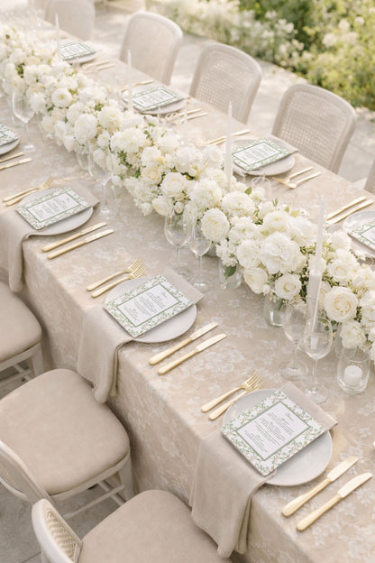 Neutral Chinoiserie Wedding Menu Template