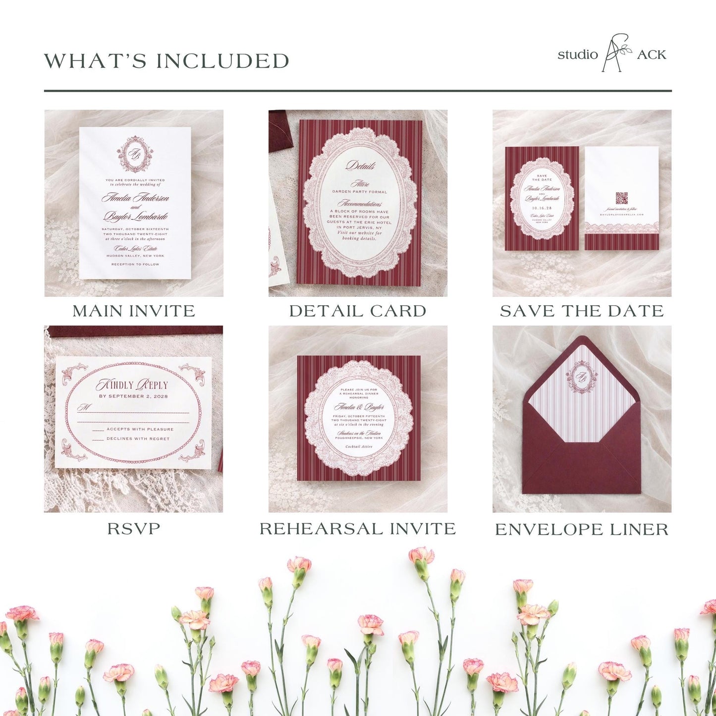 Vintage Lace Wedding Template Bundle