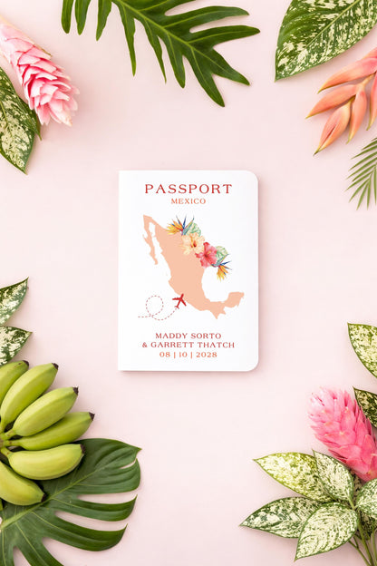 Birds of Paradise Wedding Passport Invitation Template