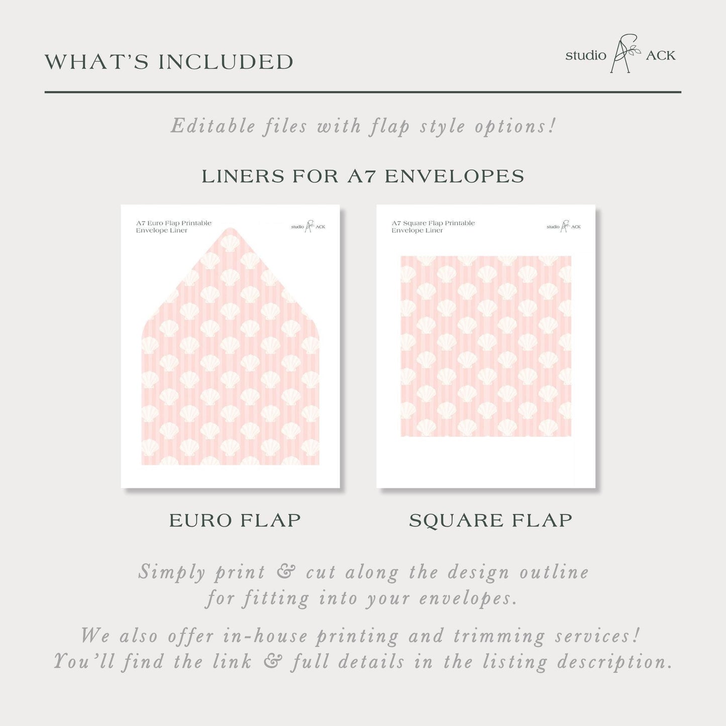 Whimsical Beach Envelope Liner Template