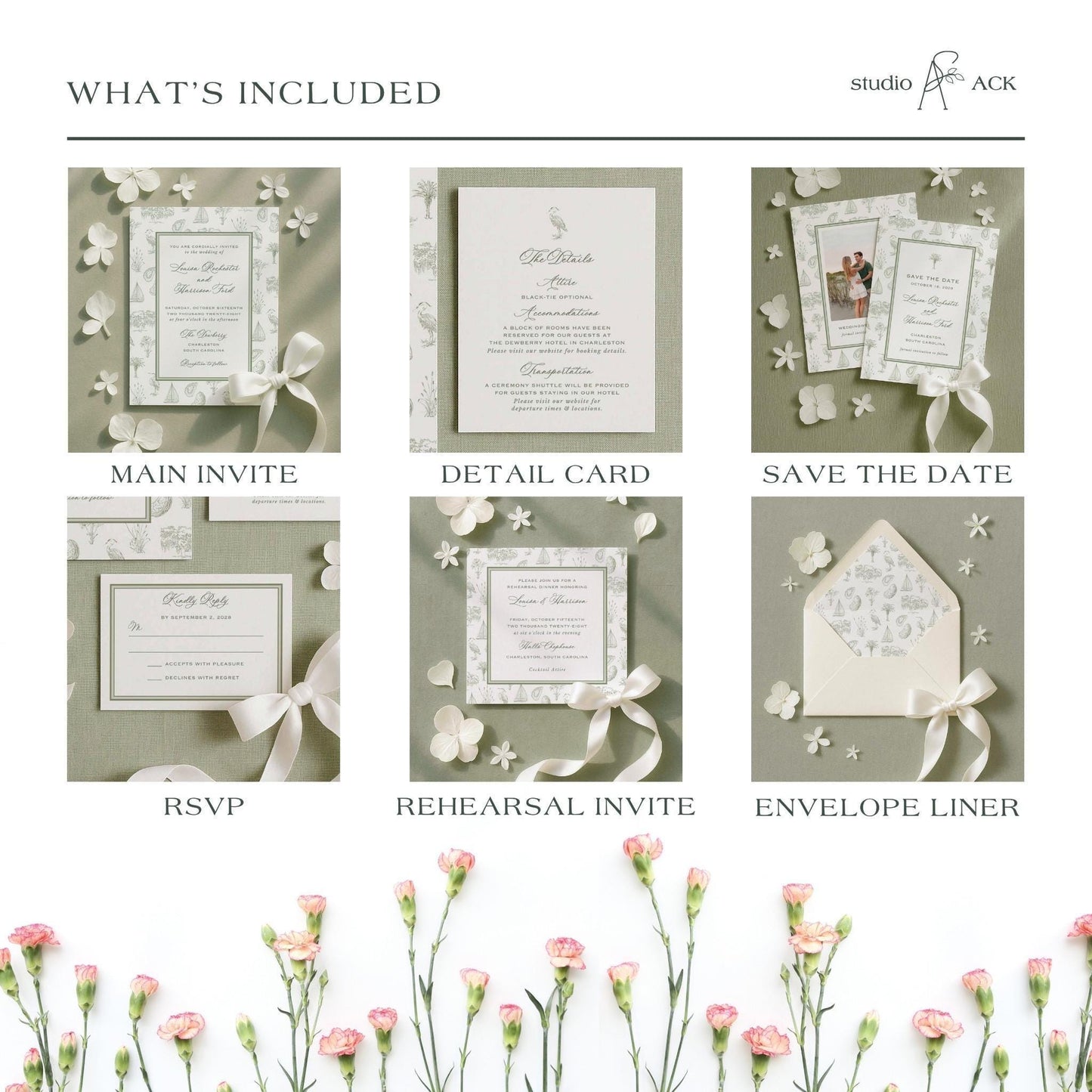 Southern Toile Wedding Template Bundle