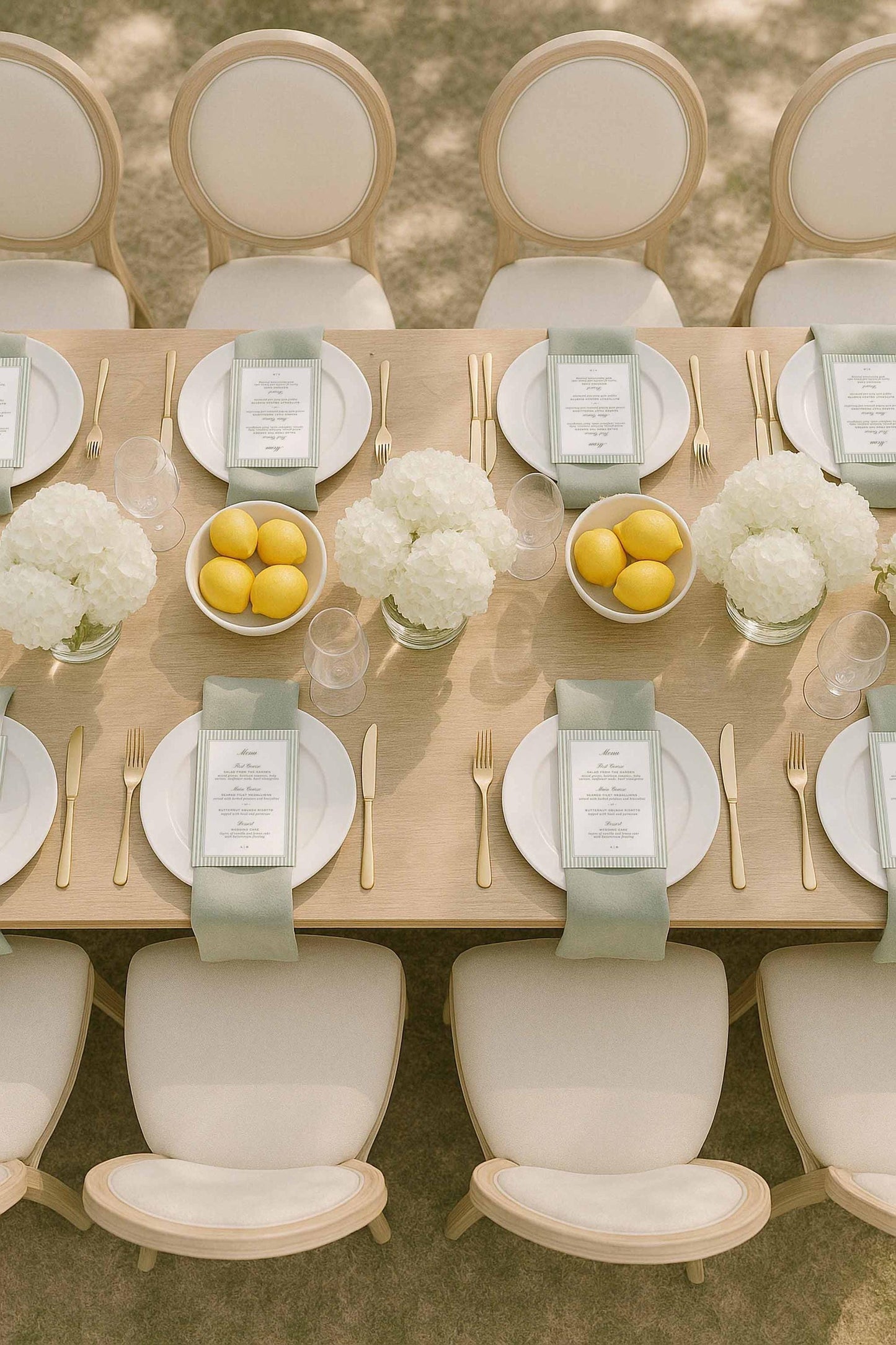 Green Striped Wedding Menu Template