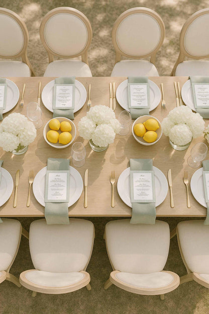 Green Striped Wedding Menu Template