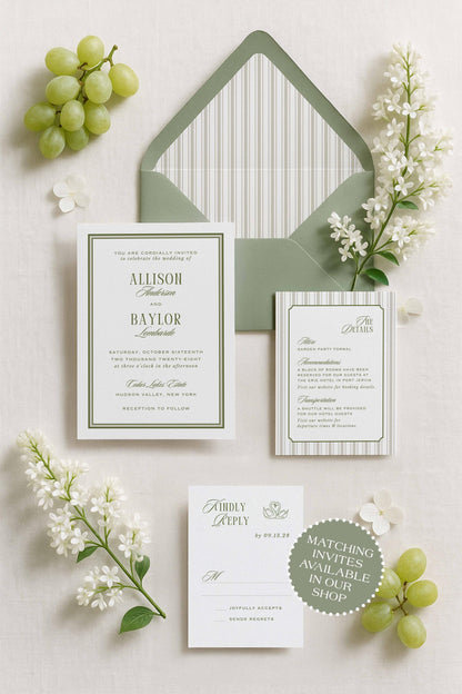 Old Money Striped Save the Date Template