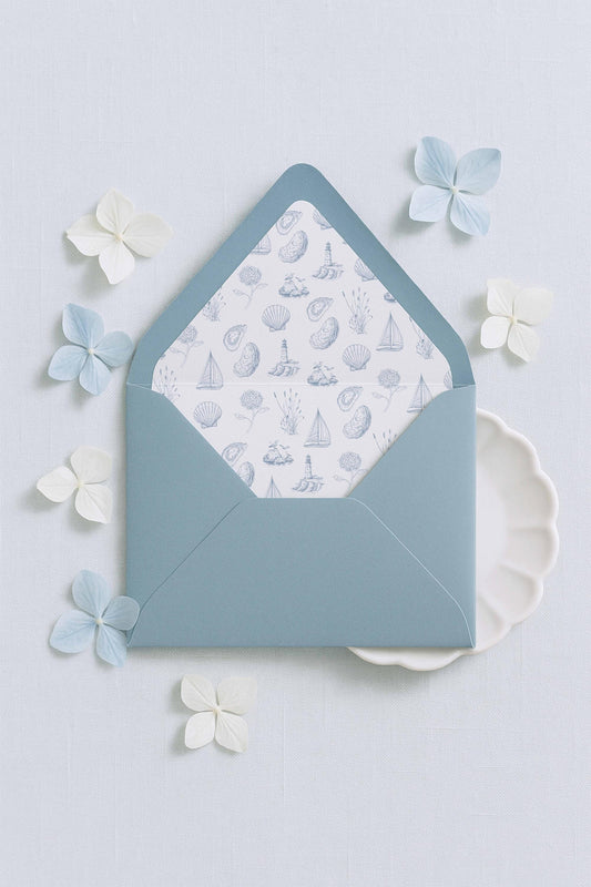 Coastal Toile Envelope Liner Template