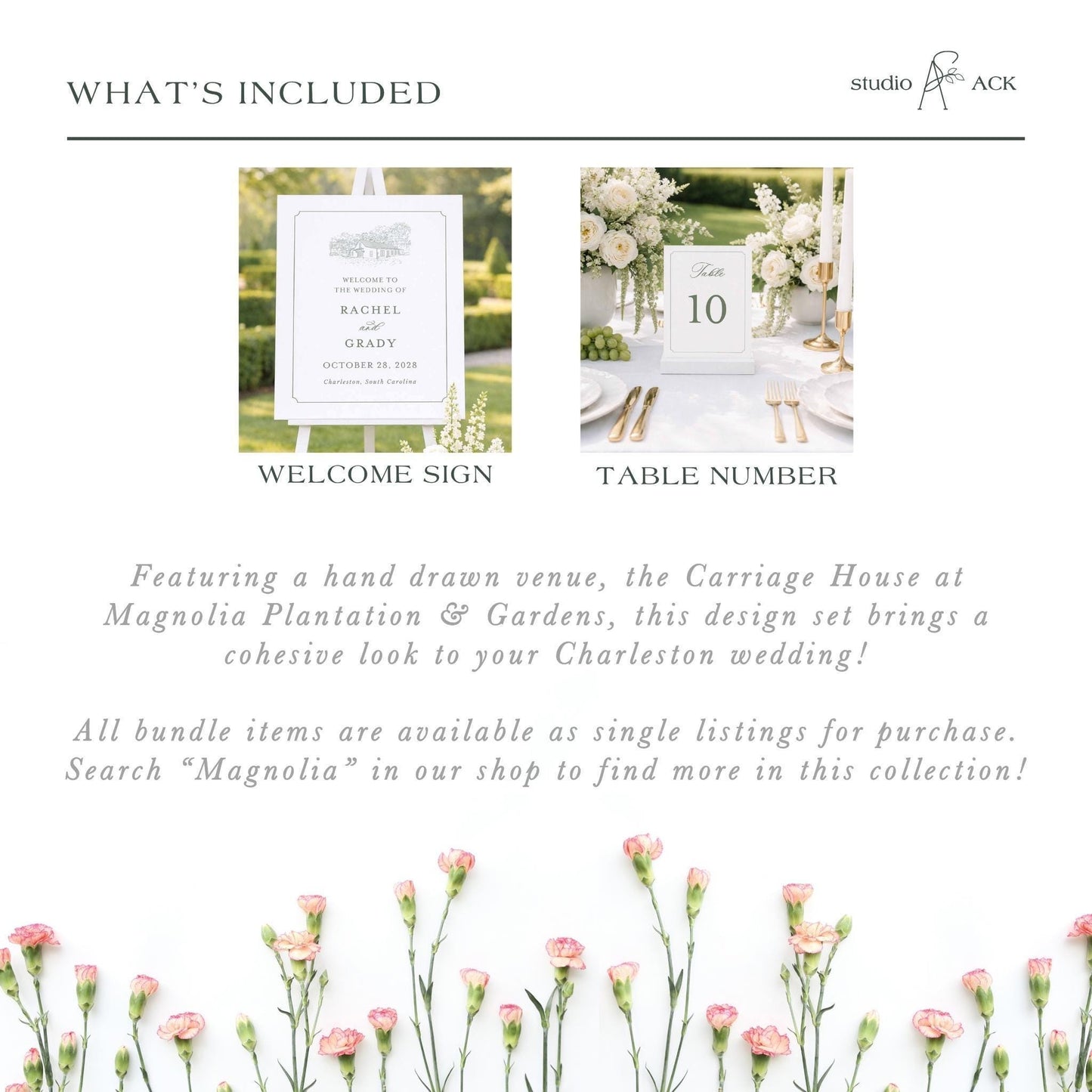 Magnolia Carriage House Wedding Template Bundle