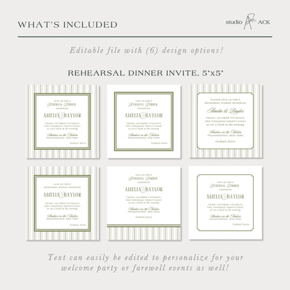 a collection of six wedding invitations, each with a different design and text, arranged in a grid format.
