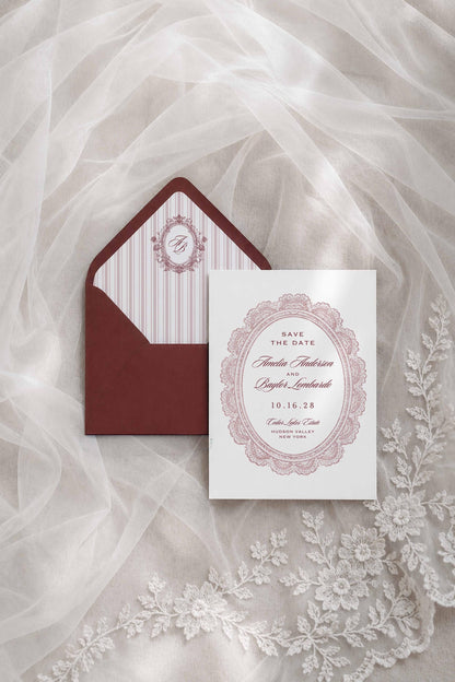 Vintage Lace Save the Date Template