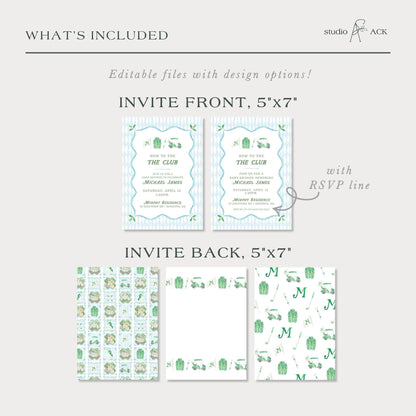 Golf Baby Shower Invitation Template