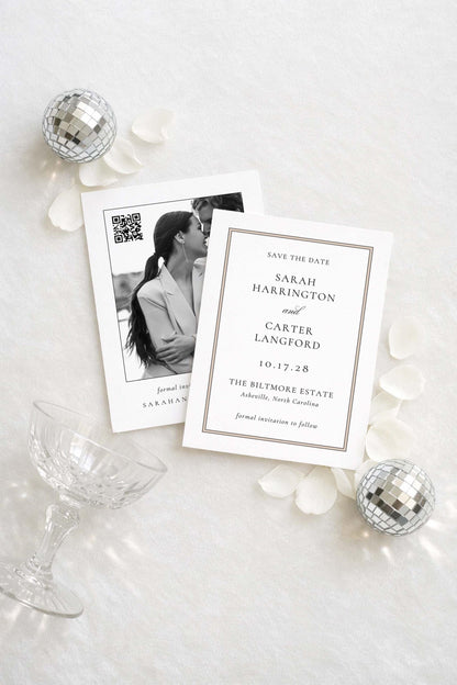Modern Beige Save the Date Template