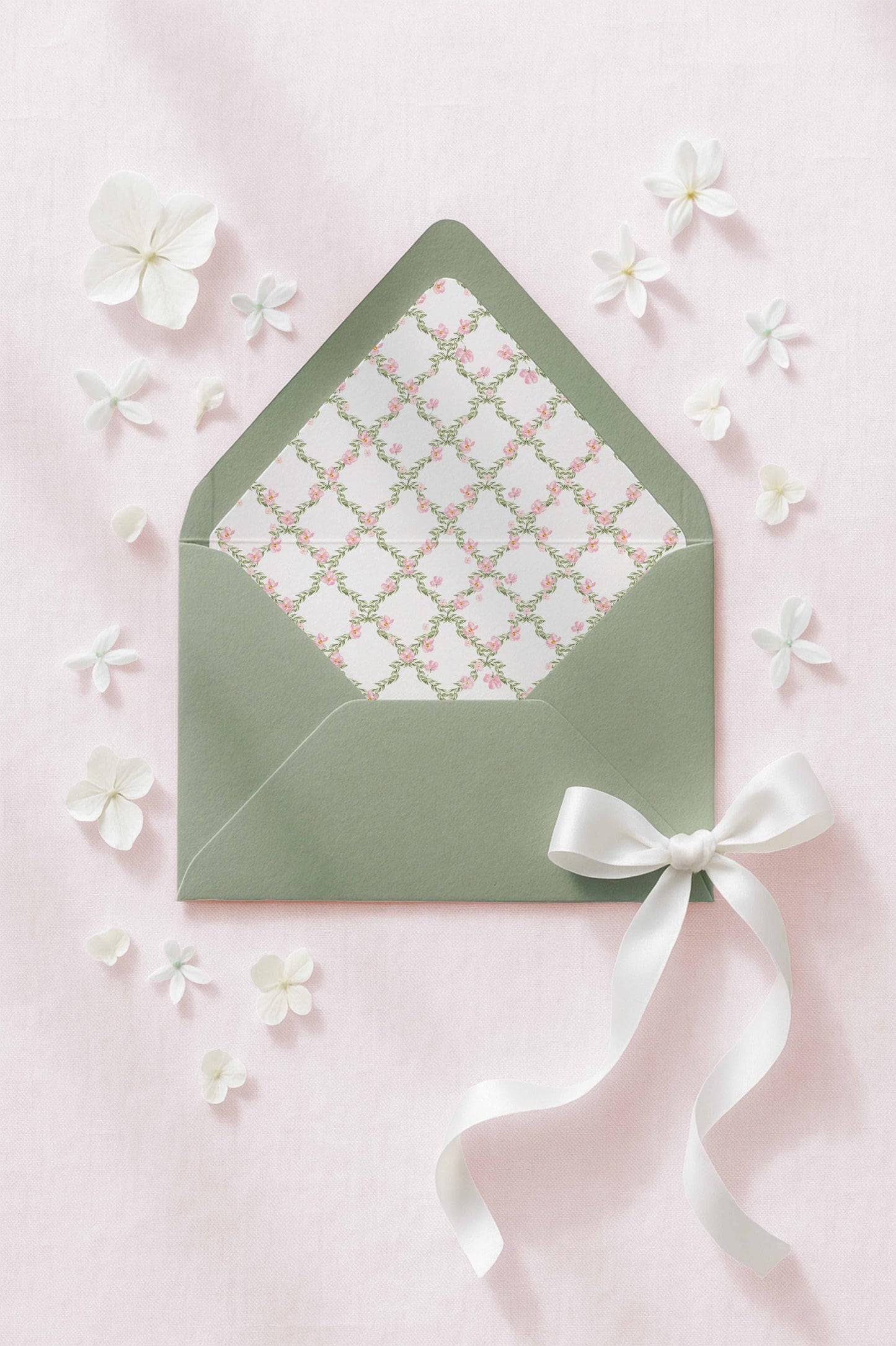 Watercolor Trellis Envelope Liner Template