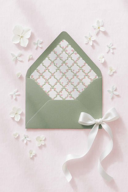 Watercolor Trellis Envelope Liner Template