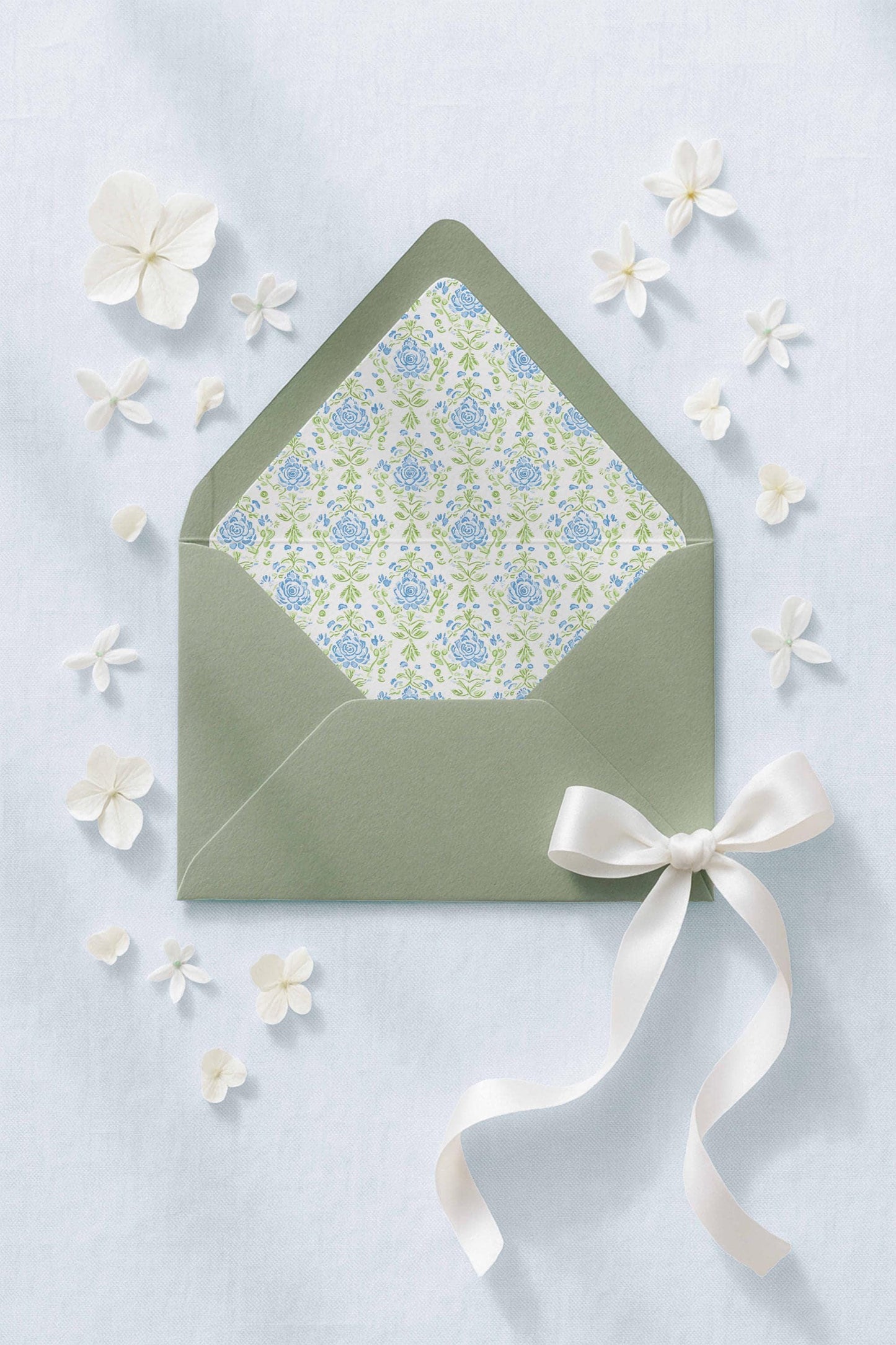 Grandmillennial Floral Envelope Liner Template