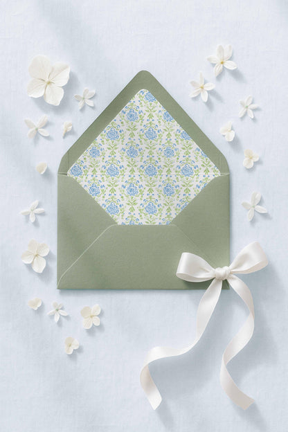 Grandmillennial Floral Envelope Liner Template