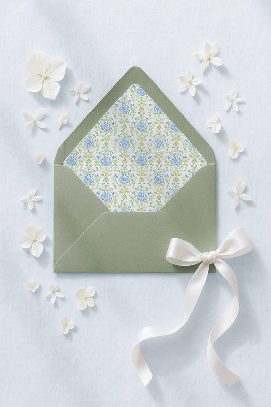 Grandmillennial Floral Envelope Liner Template
