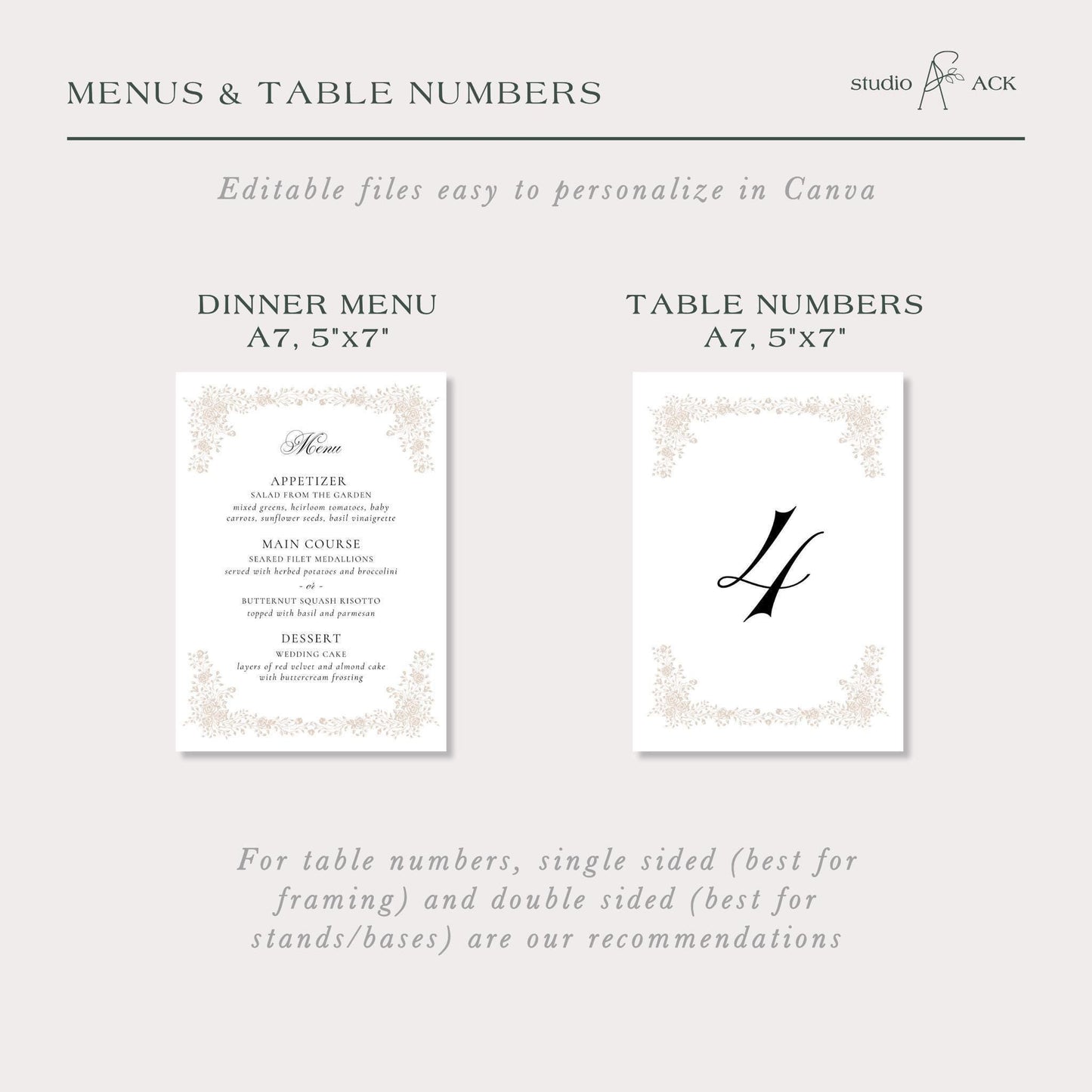 Neutral Floral Line Art Wedding Template Bundle