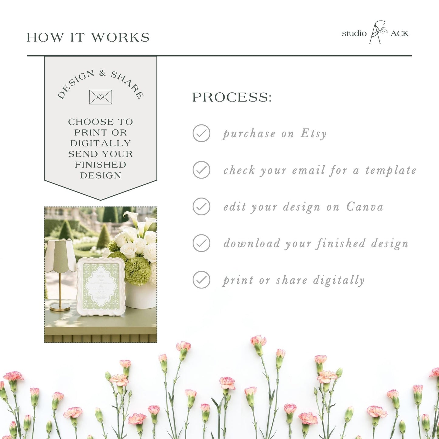 The image is a collage of various images, including a floral arrangement, a lamp, and a potted plant, all set against a white background with pink flowers. The image does not contain any text, and the collage does not depict any specific actions or objects.