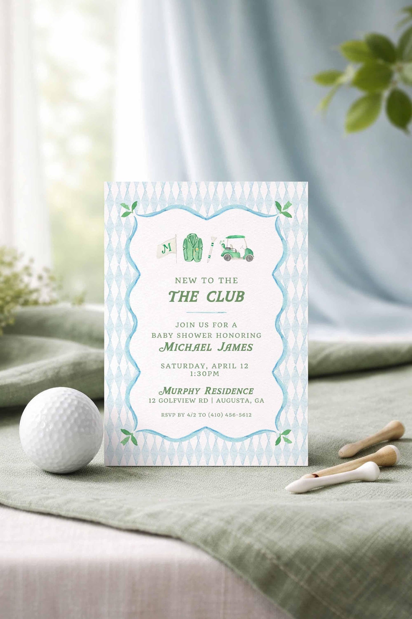 Golf Baby Shower Invitation Template