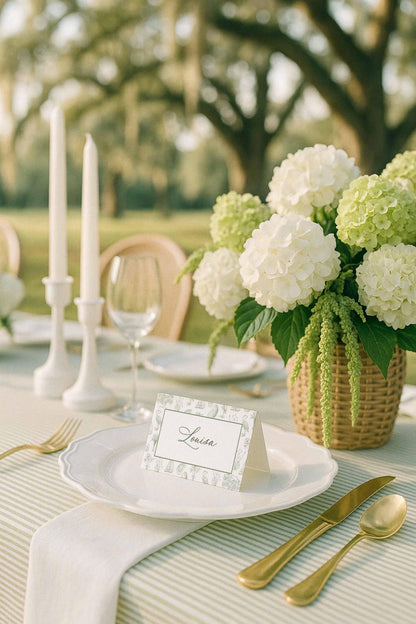 Southern Toile Wedding Place Card Template