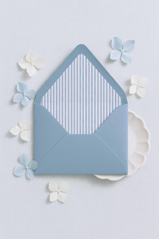 Blue Striped Envelope Liner Template