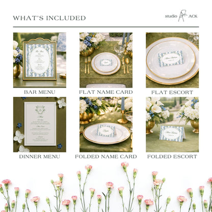 Blue, White & Green Wedding Template Bundle