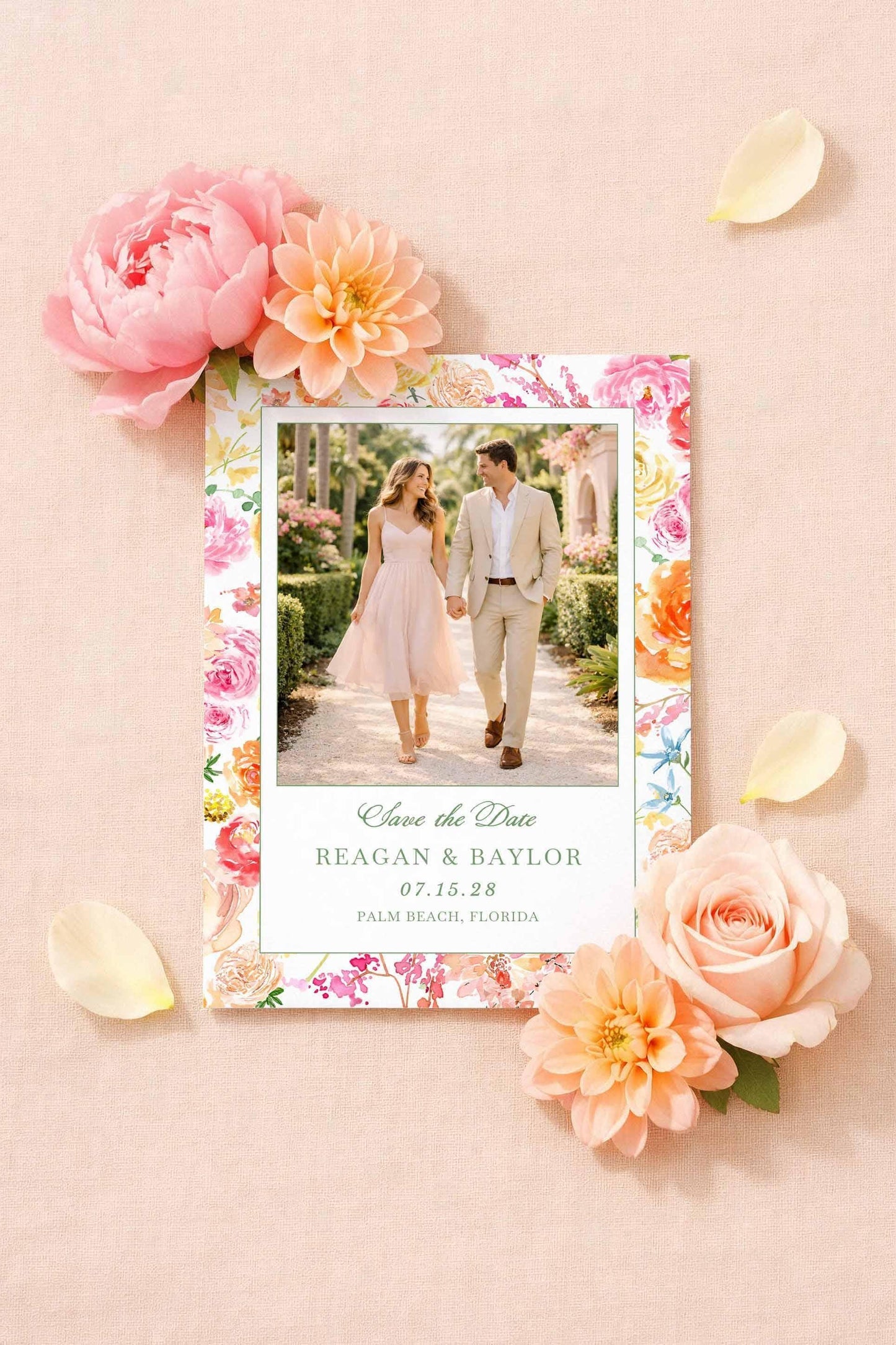 Colorful Floral Save the Date Template