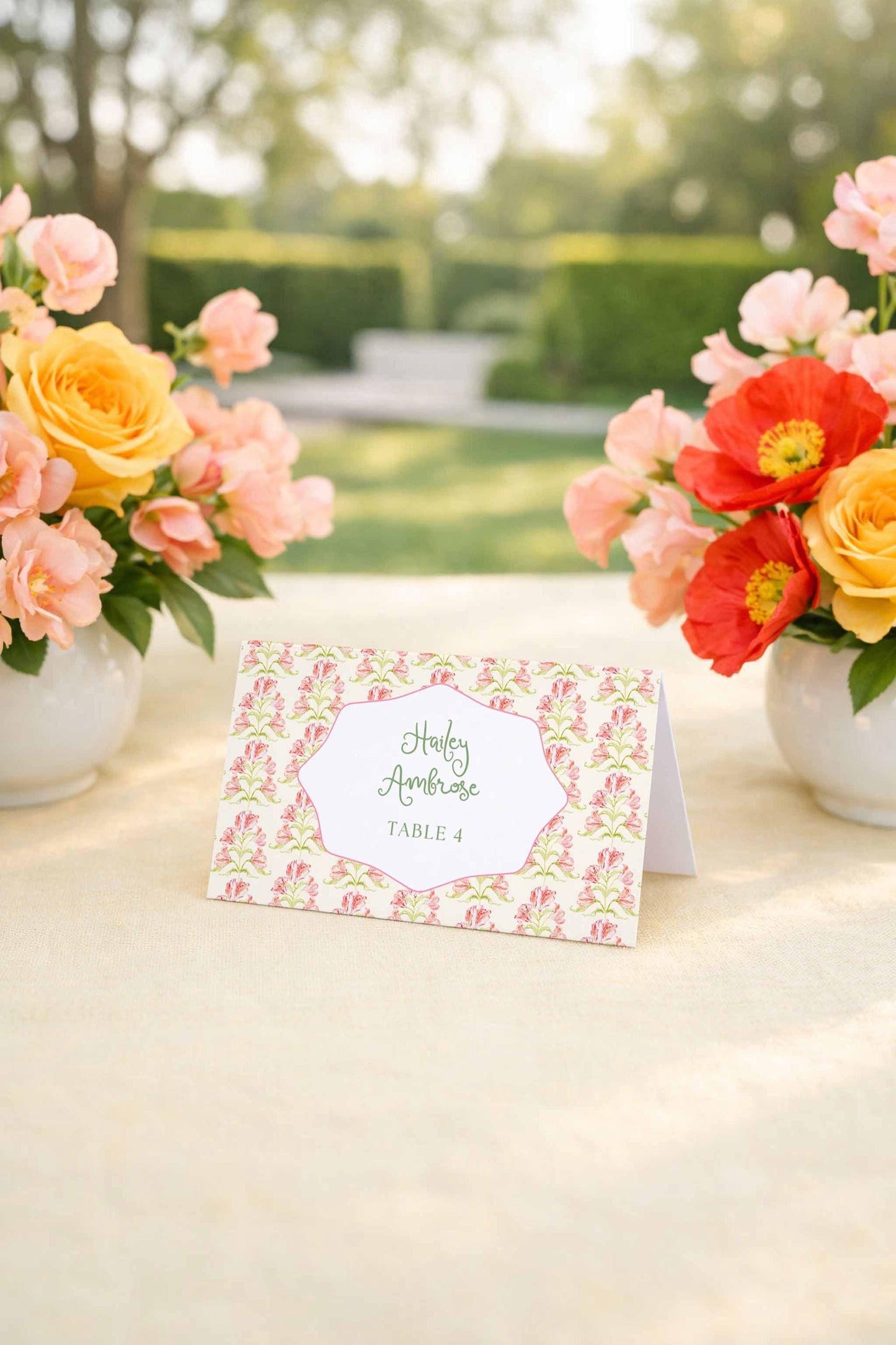 Whimsical Garden Wedding Escort Card Template
