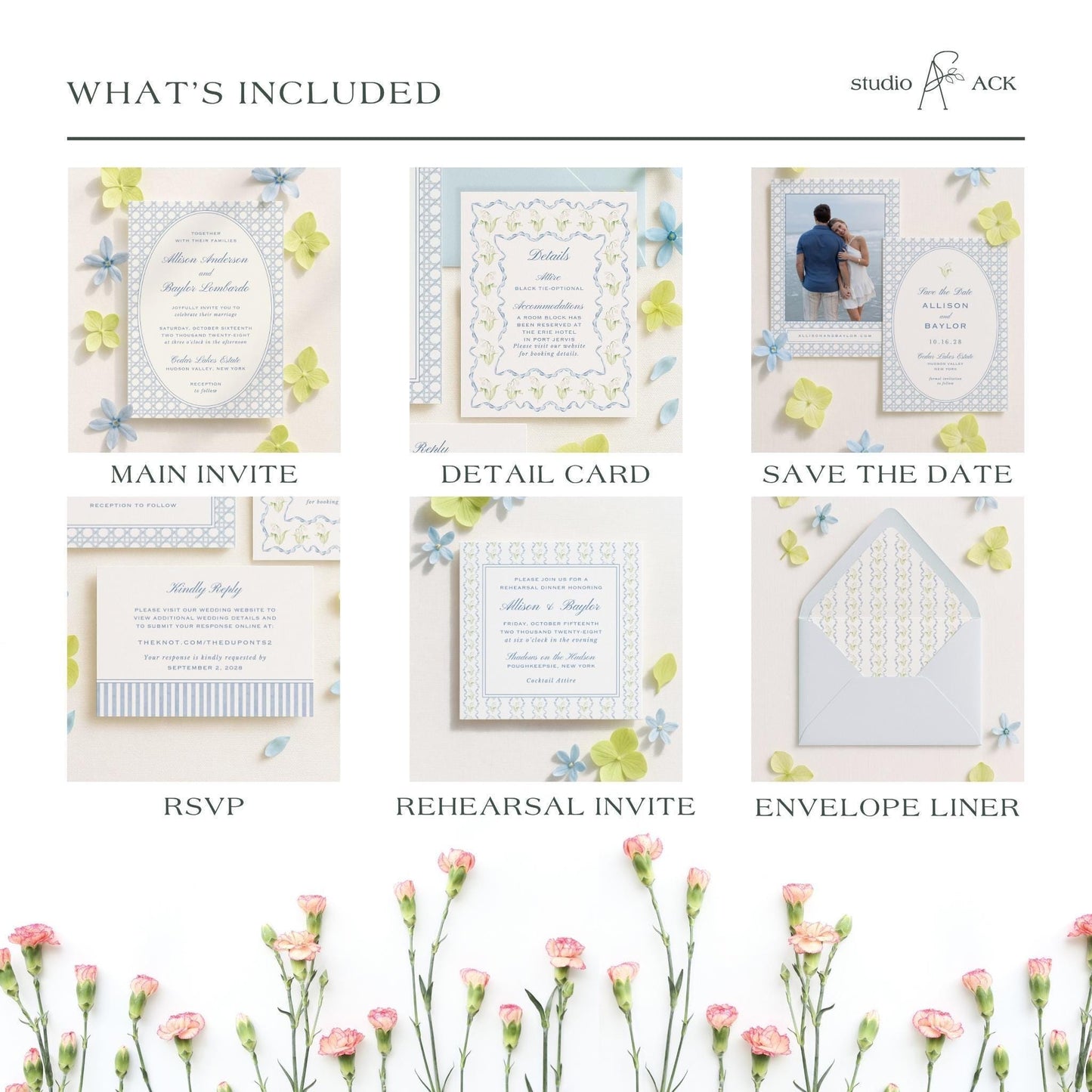 Blue Rattan Wedding Template Bundle