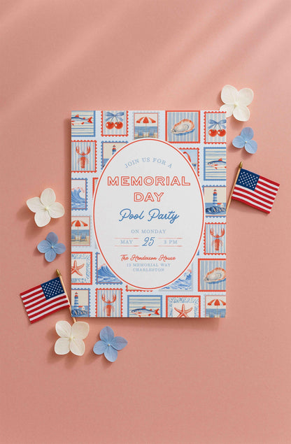 Pool Party Party Invitation Template