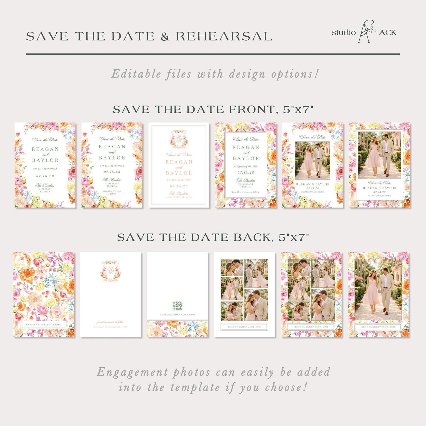 Colorful Floral Save the Date Template