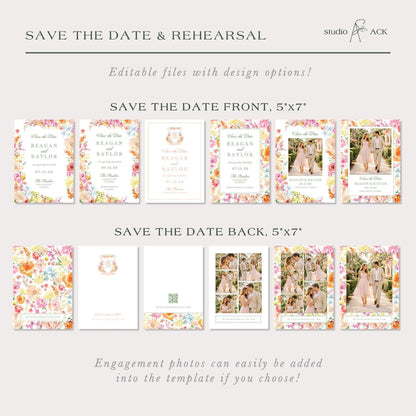 Colorful Floral Save the Date Template