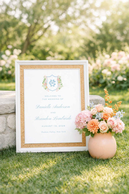 Colorful Floral Wedding Welcome Sign Template