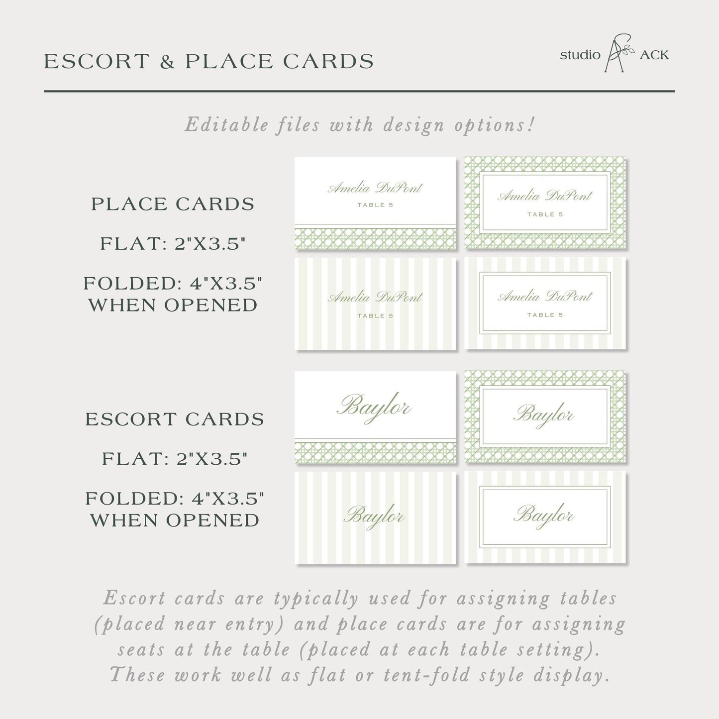 Green Rattan Wedding Template Bundle
