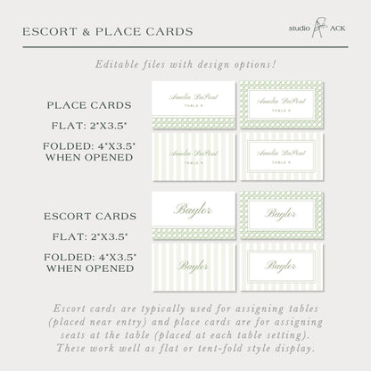 Green Rattan Wedding Template Bundle