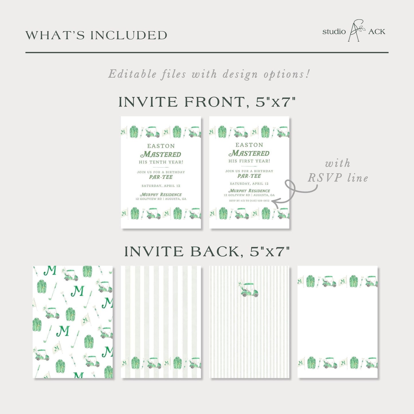 Golf Birthday Invitation Template