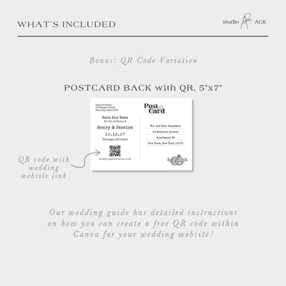 Vintage Polaroid Typewriter Postcard Save the Date Template