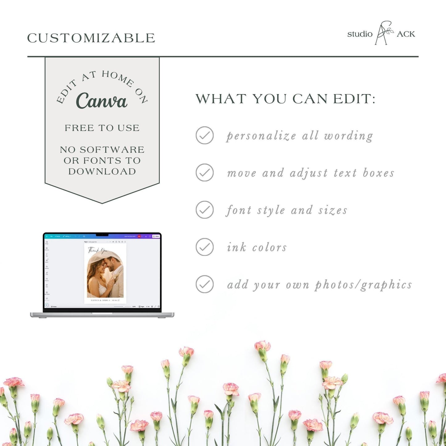 Vintage Minimalist Thank You Card Template