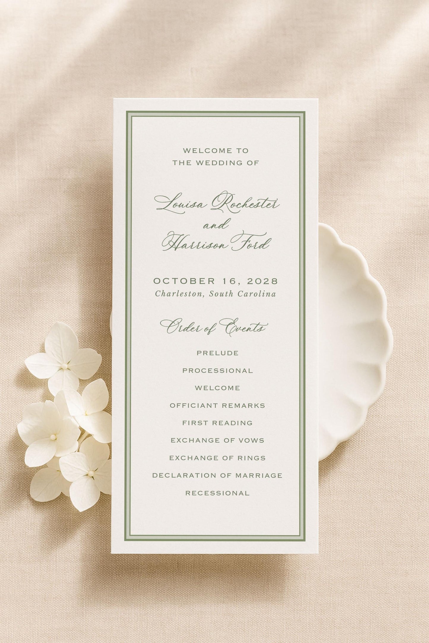 Neutral Chinoiserie Wedding Program Template