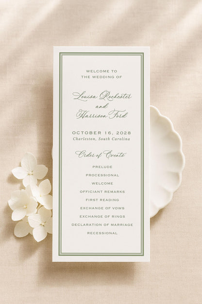 Neutral Chinoiserie Wedding Program Template