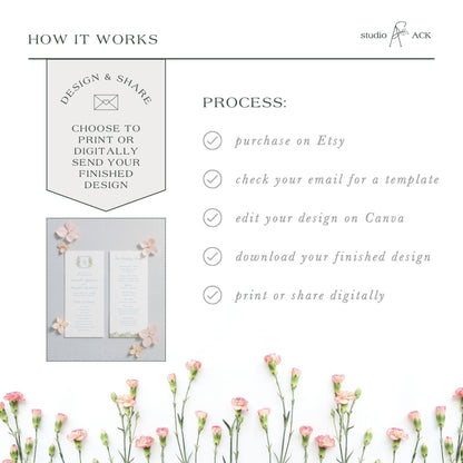 Colorful Floral Wedding Program Template