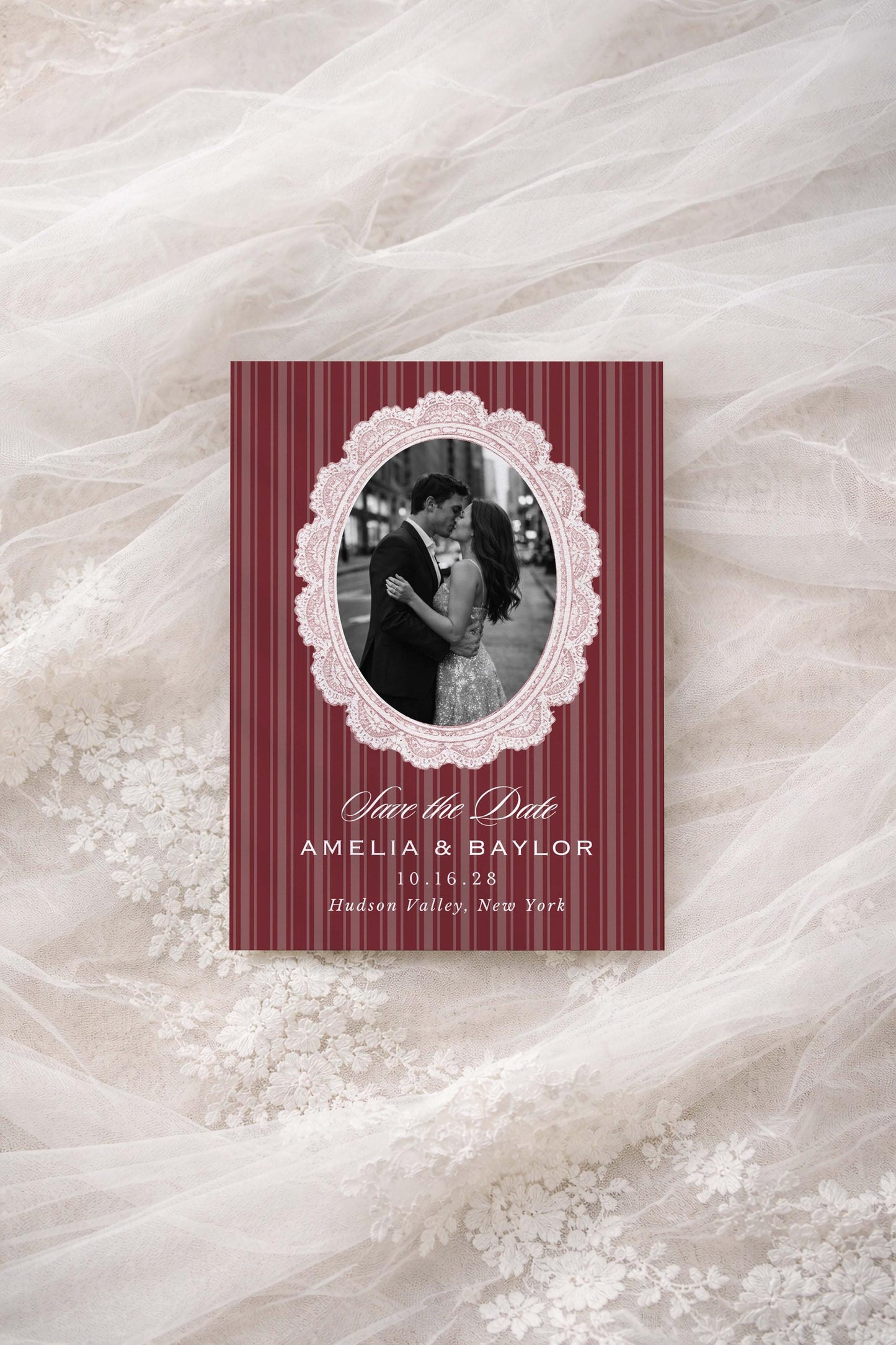 Vintage Lace Save the Date Template