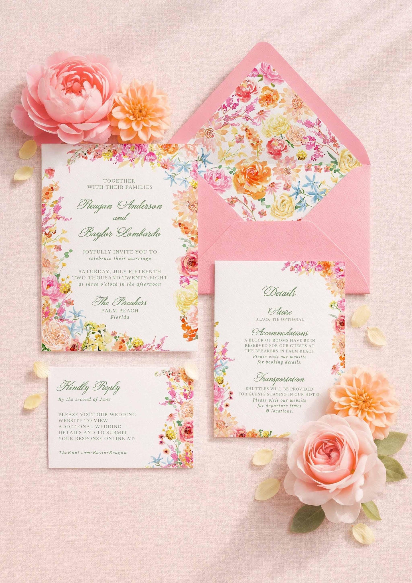 Colorful Floral Wedding Template Bundle