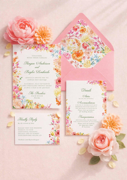 Colorful Floral Wedding Template Bundle