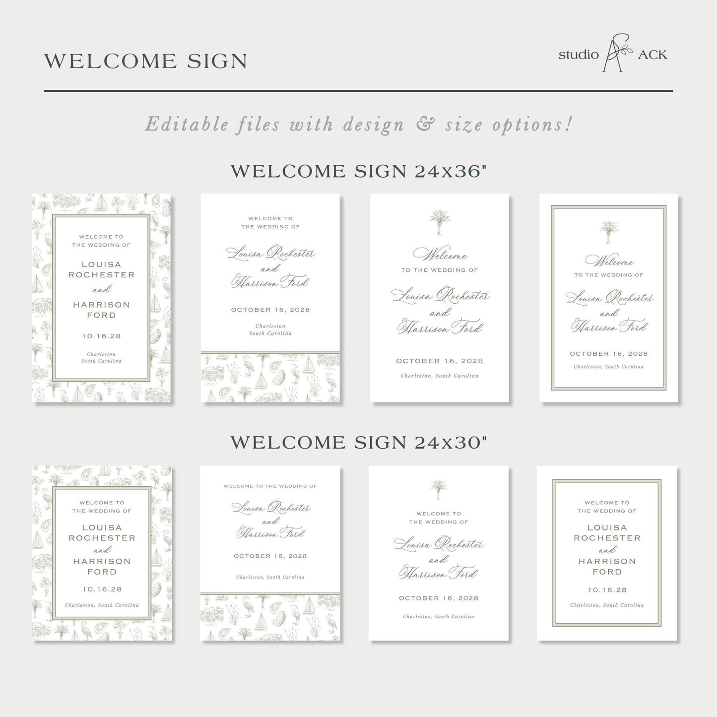 Southern Toile Wedding Welcome Sign Template