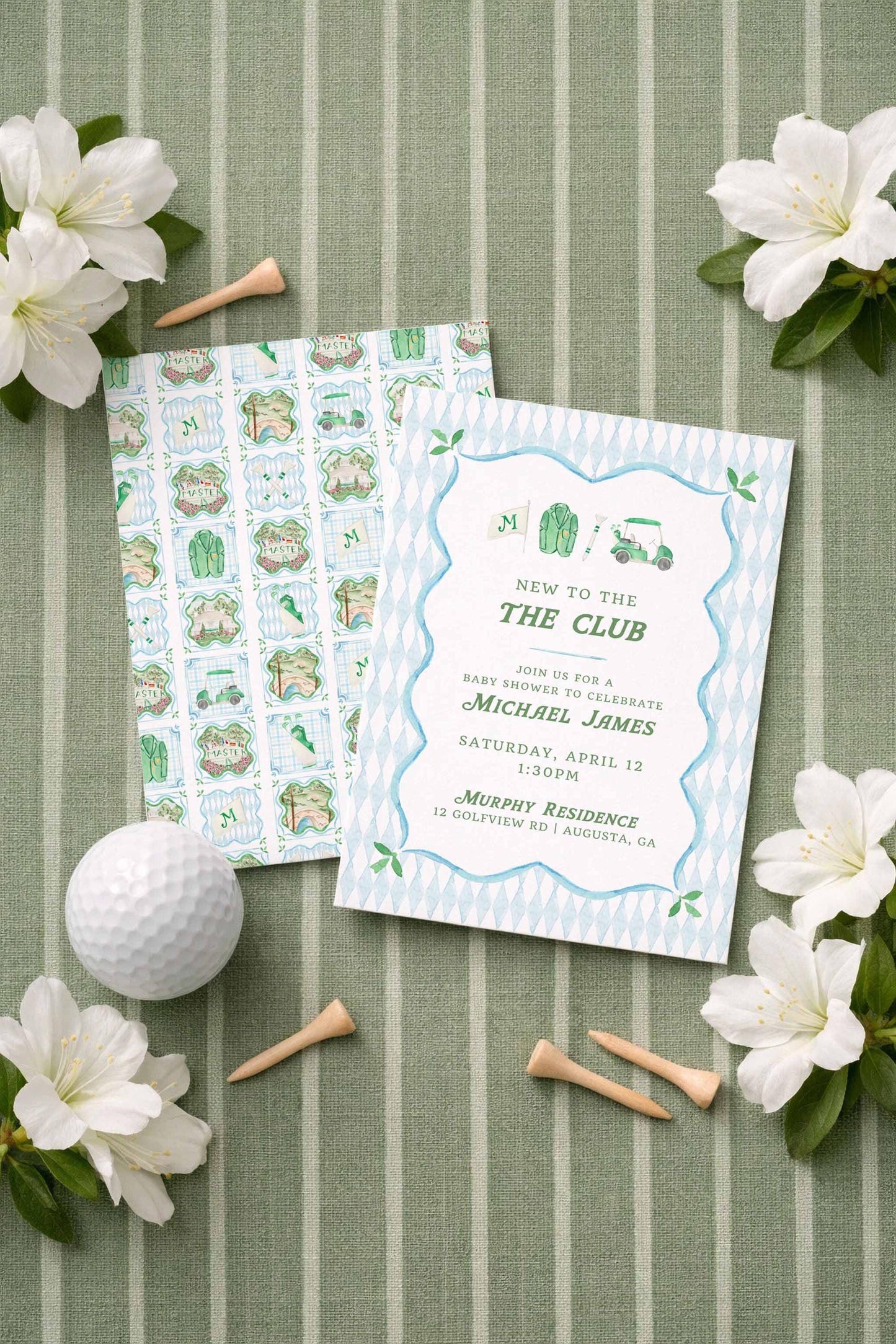 Golf Baby Shower Invitation Template