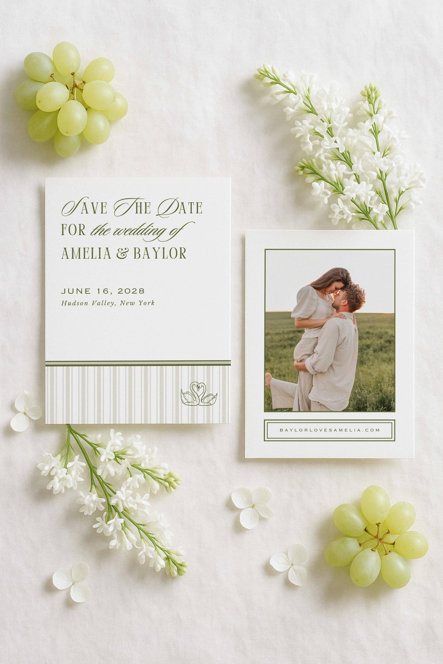 Old Money Striped Save the Date Template