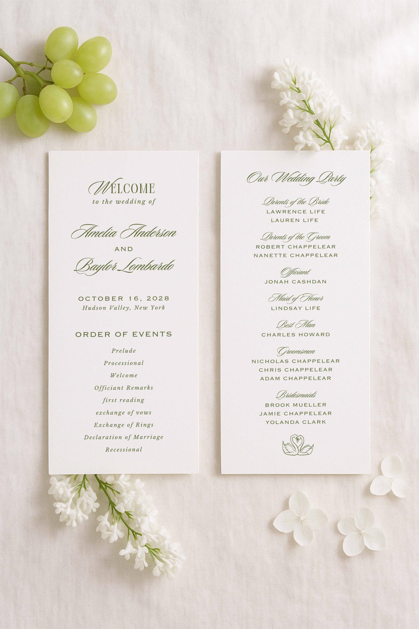 Old Money Striped Wedding Program Template