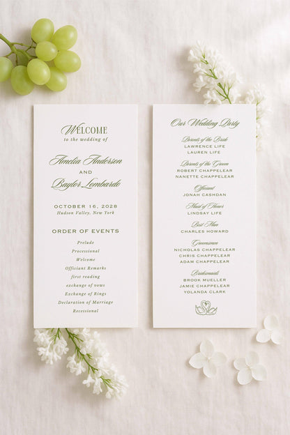 Old Money Striped Wedding Program Template