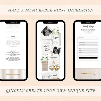 Old Money Striped Wedding Website Template