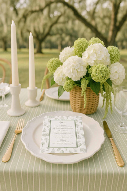 Southern Toile Wedding Menu Template